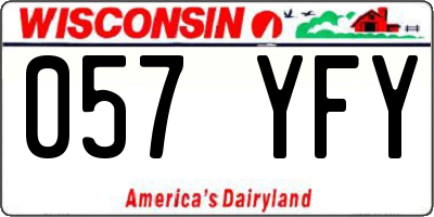 WI license plate 057YFY