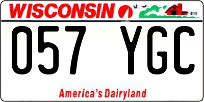 WI license plate 057YGC