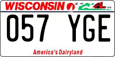 WI license plate 057YGE