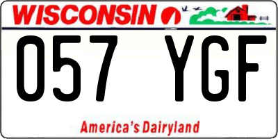 WI license plate 057YGF