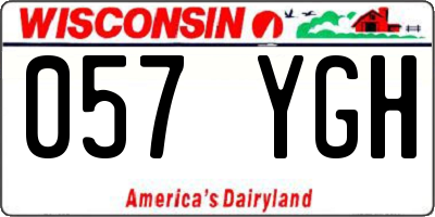 WI license plate 057YGH