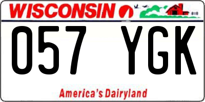WI license plate 057YGK