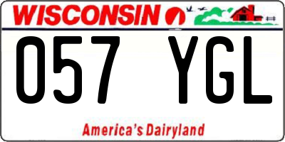 WI license plate 057YGL