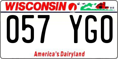 WI license plate 057YGO