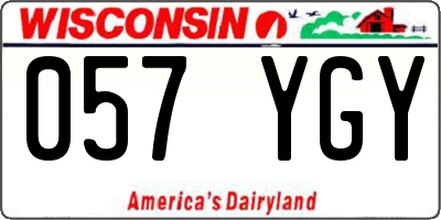 WI license plate 057YGY