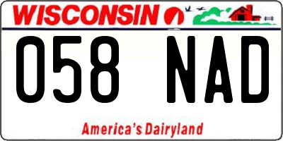 WI license plate 058NAD