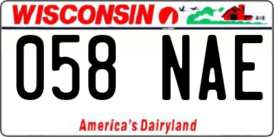 WI license plate 058NAE