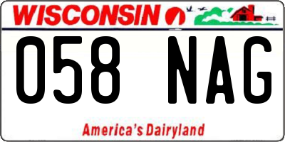 WI license plate 058NAG