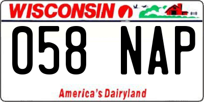 WI license plate 058NAP