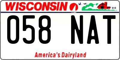 WI license plate 058NAT