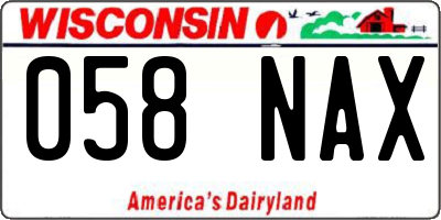 WI license plate 058NAX