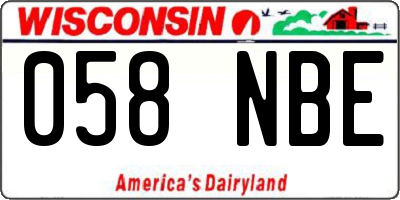 WI license plate 058NBE