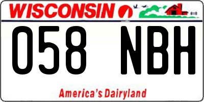 WI license plate 058NBH