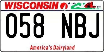 WI license plate 058NBJ