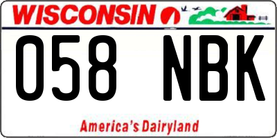 WI license plate 058NBK