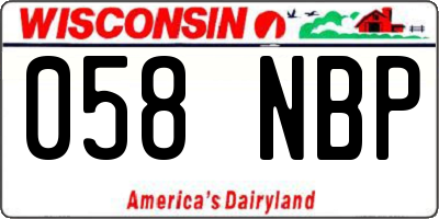 WI license plate 058NBP
