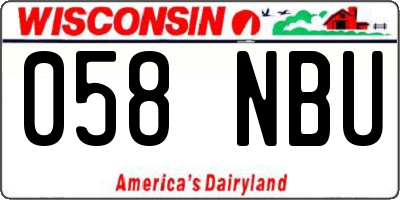 WI license plate 058NBU