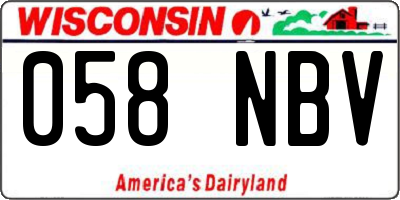 WI license plate 058NBV
