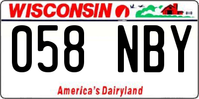 WI license plate 058NBY