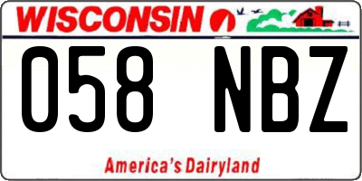 WI license plate 058NBZ