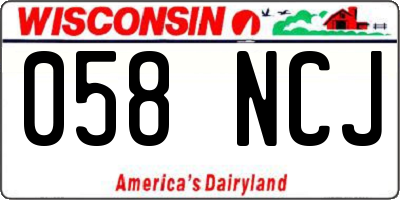 WI license plate 058NCJ