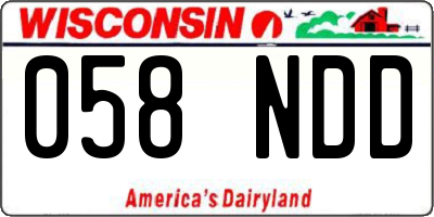 WI license plate 058NDD