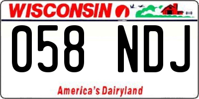 WI license plate 058NDJ
