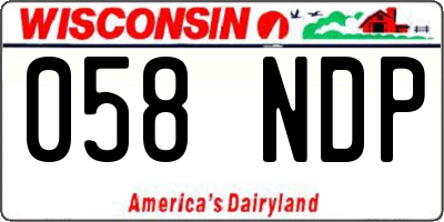 WI license plate 058NDP
