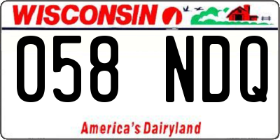 WI license plate 058NDQ