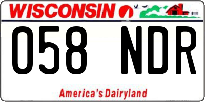WI license plate 058NDR