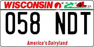 WI license plate 058NDT