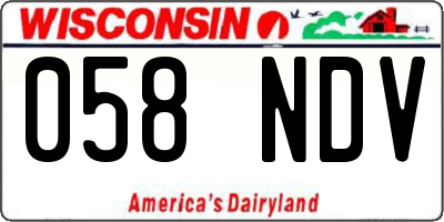 WI license plate 058NDV