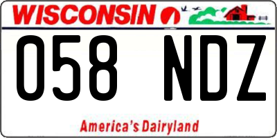 WI license plate 058NDZ