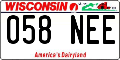 WI license plate 058NEE