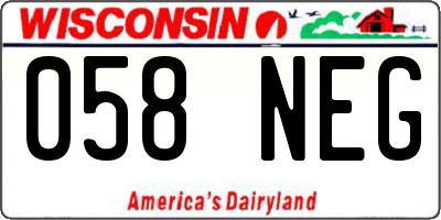 WI license plate 058NEG
