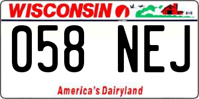 WI license plate 058NEJ
