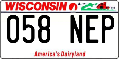 WI license plate 058NEP