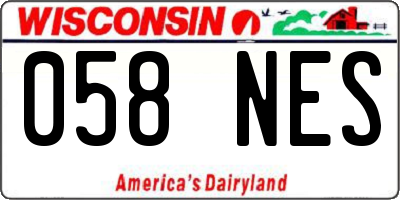 WI license plate 058NES