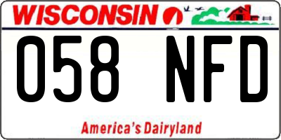 WI license plate 058NFD