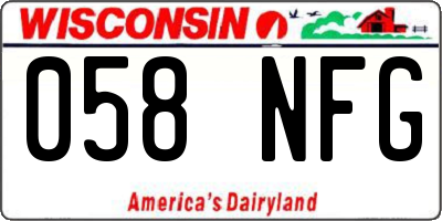 WI license plate 058NFG
