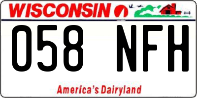 WI license plate 058NFH