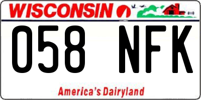 WI license plate 058NFK