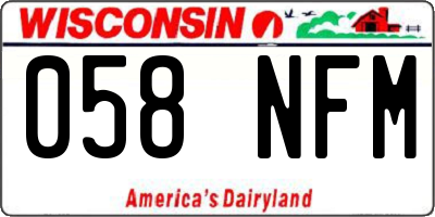 WI license plate 058NFM