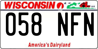 WI license plate 058NFN