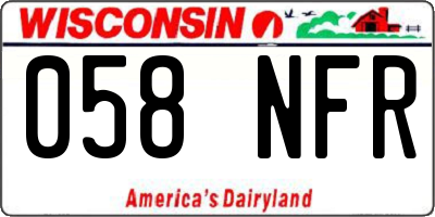 WI license plate 058NFR