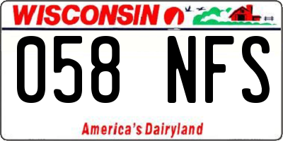 WI license plate 058NFS