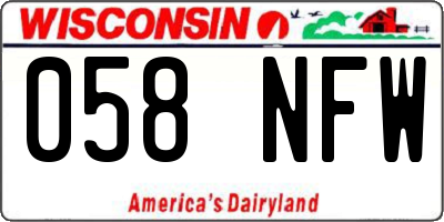 WI license plate 058NFW