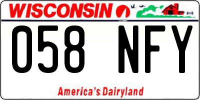 WI license plate 058NFY