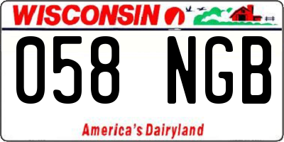 WI license plate 058NGB