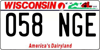 WI license plate 058NGE
